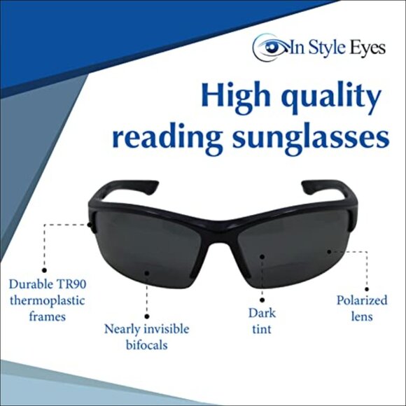Polarized Bifocal Sunglasses with TR90 Frame, Wrap-Around Semi-Rimless Design main image 7